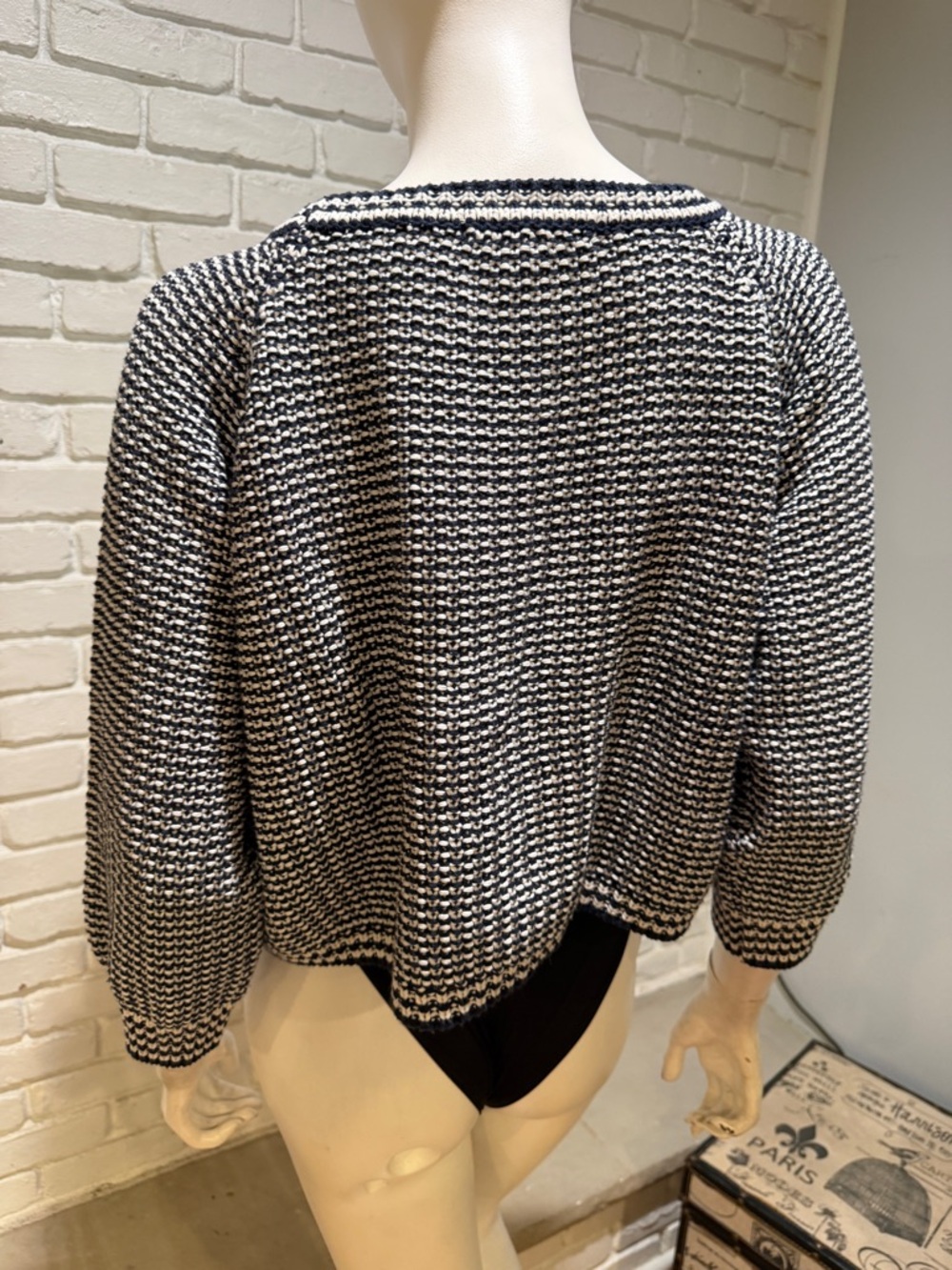 Twenty 8 Twelve Black & Cream Textured Knit Sweater Size Medium Like New - Picture 9 of 14